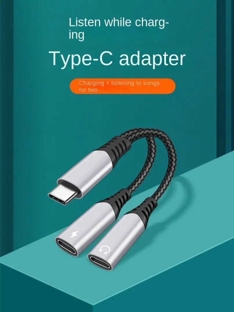 Adaptador USB-C 2 em 1: Áudio + Carga Rápida 60W