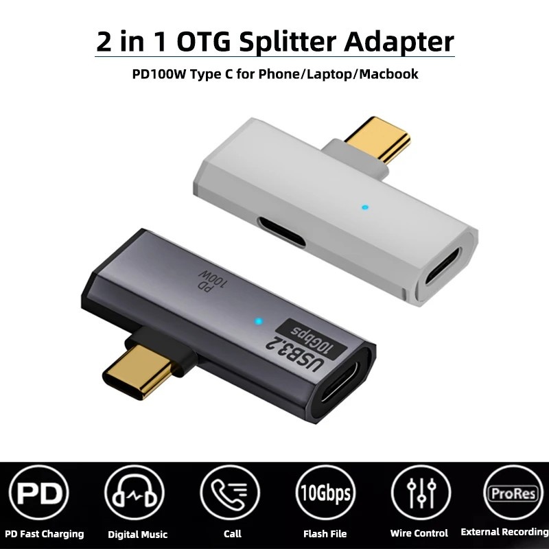 Adaptador USB-C 2 em 1: Carregue e Conecte!