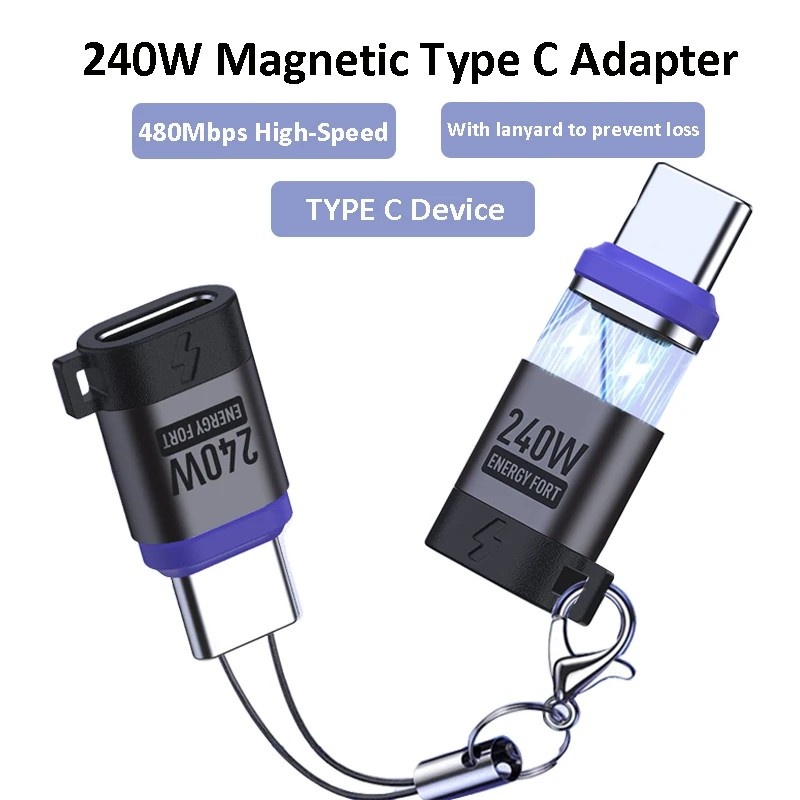 Adaptador USB-C 240W: Carregamento Turbo e Dados!