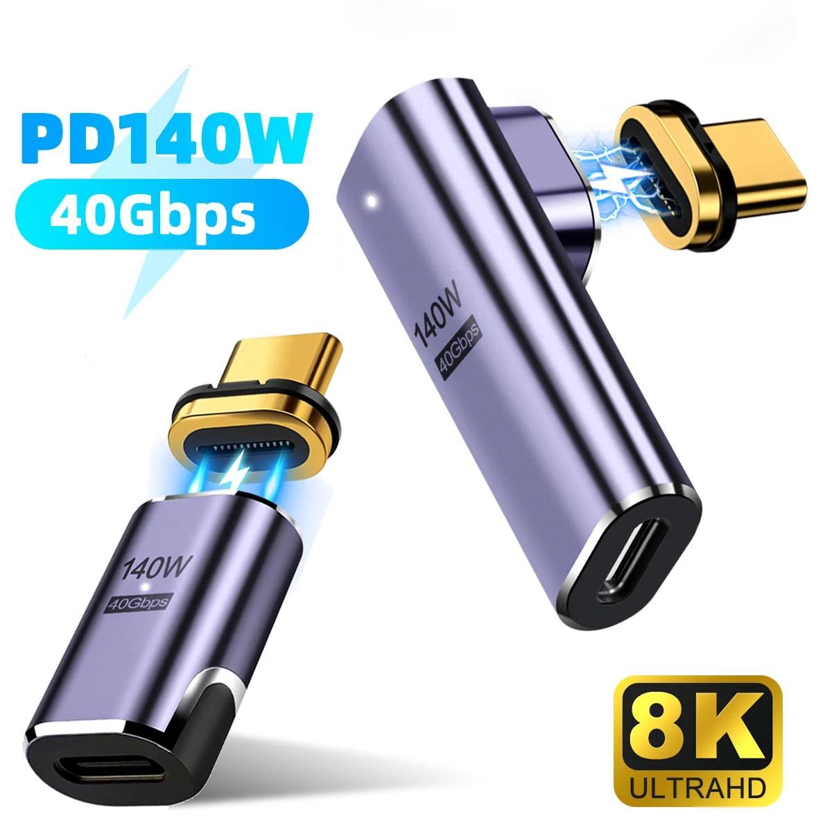 Adaptador USB-C Magnético 140W: Carregue e Transfira Dados!