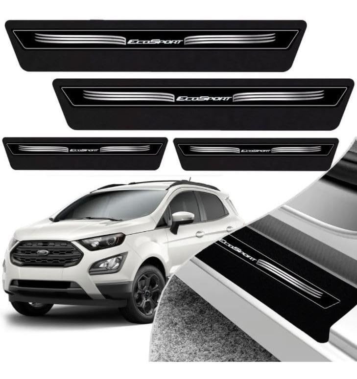 Jogo de Soleiras Adesivas Pretas para Ford EcoSport (2013-2022) - Estilo e Proteção