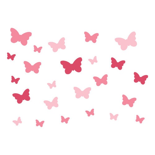 Adesivo Borboleta Rosa: Encanto em 42 Unidades!