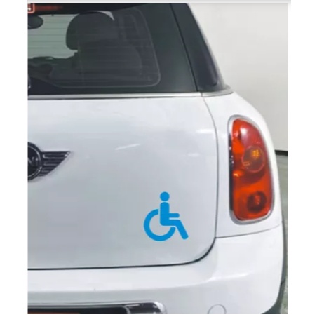 Adesivo Cadeirante 12x12 cm: Sinalização Acessível para Carro e Veículos