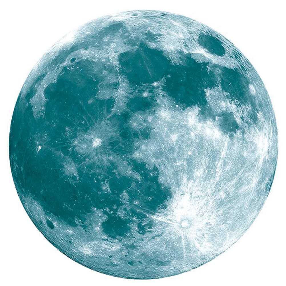 Adesivo de Parede Lua Cheia Fluorescente 12 cm - Efeito Lunar Verde para Decoração de Quarto Infantil