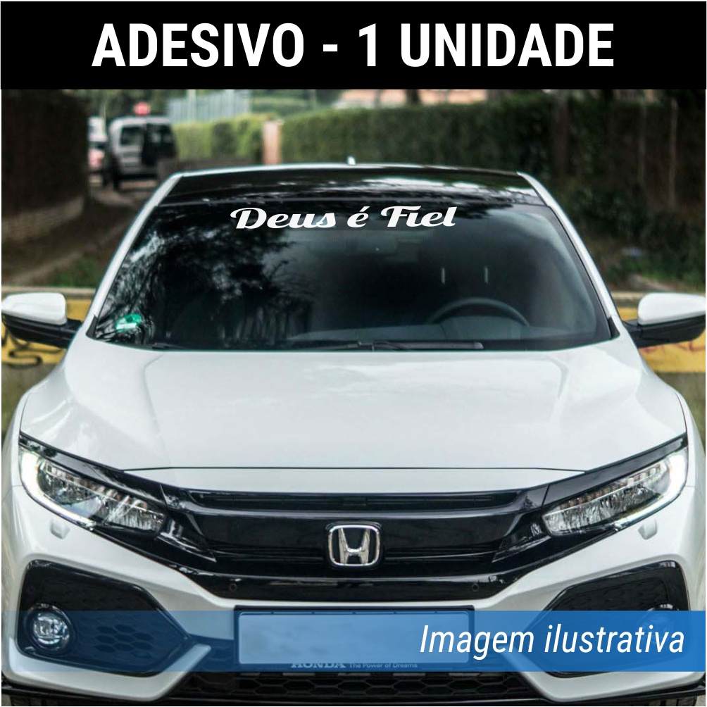 Adesivo Deus É Fiel 47cm: Fé no Parabrisa!