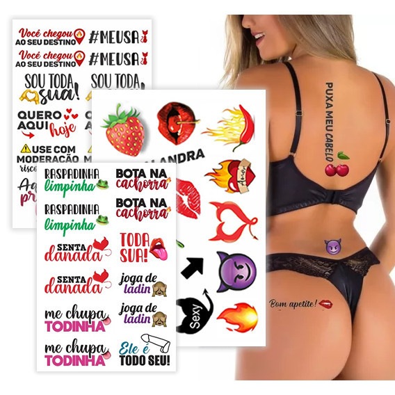 Adesivo Erótico Íntimo: Tatuagem Temporária Picante