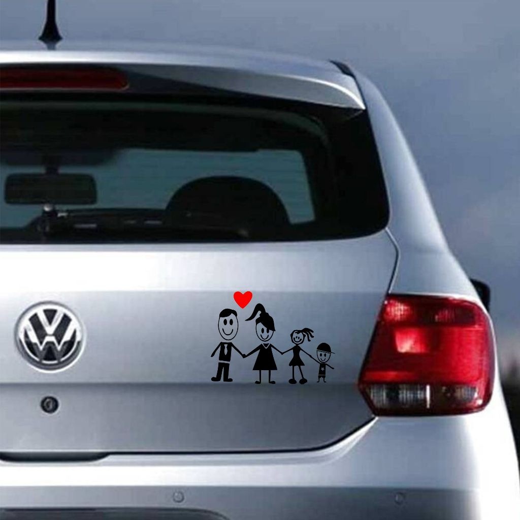 Adesivo Família Feliz: Carro, Moto, Bike!
