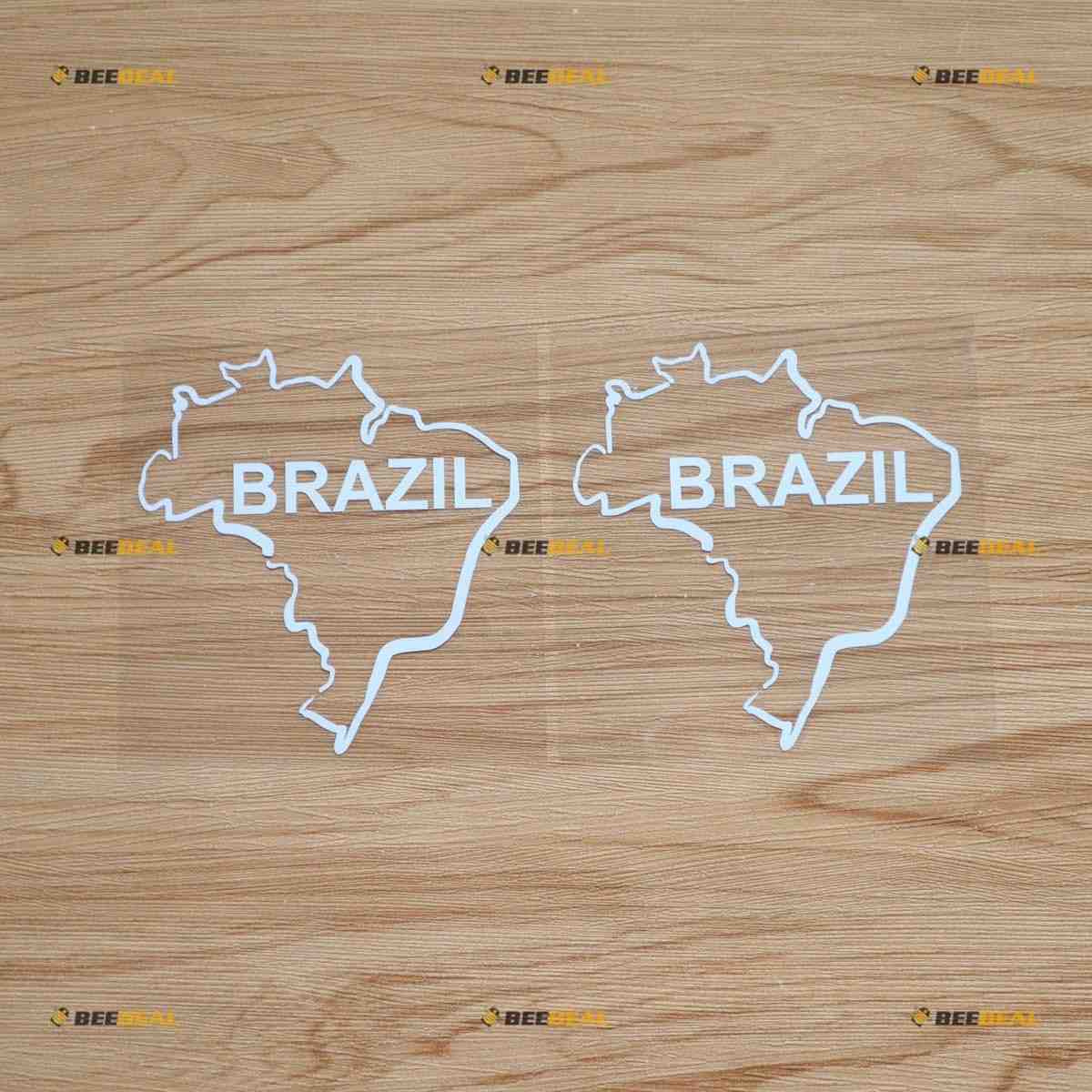 Adesivo Mapa do Brasil em Vinil Premium - 2 Unidades 10cm - Decore Seu Carro, Moto e Mais!