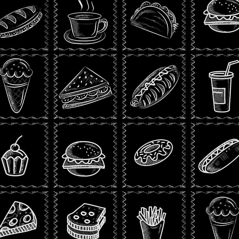 Adesivo Retro Lanche: Decore com Giz!