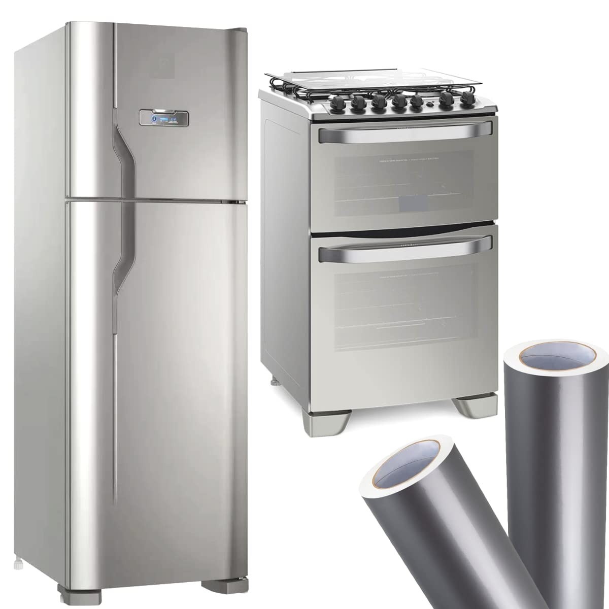 Adesivo Envelopamento Prata Inox 2m x 60cm - Transforme sua Cozinha com Estilo e Proteção