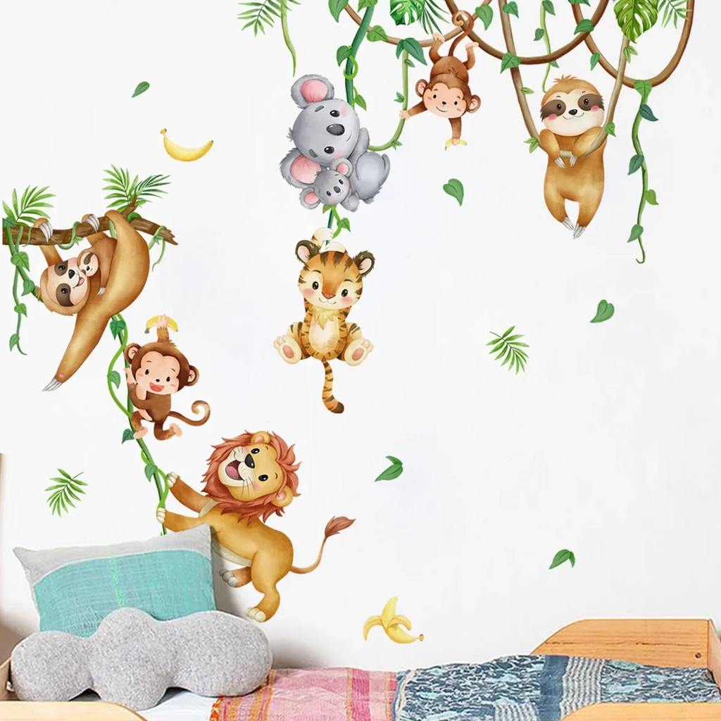 Adesivos Aquarela Floresta Animal para Quartos de Meninas