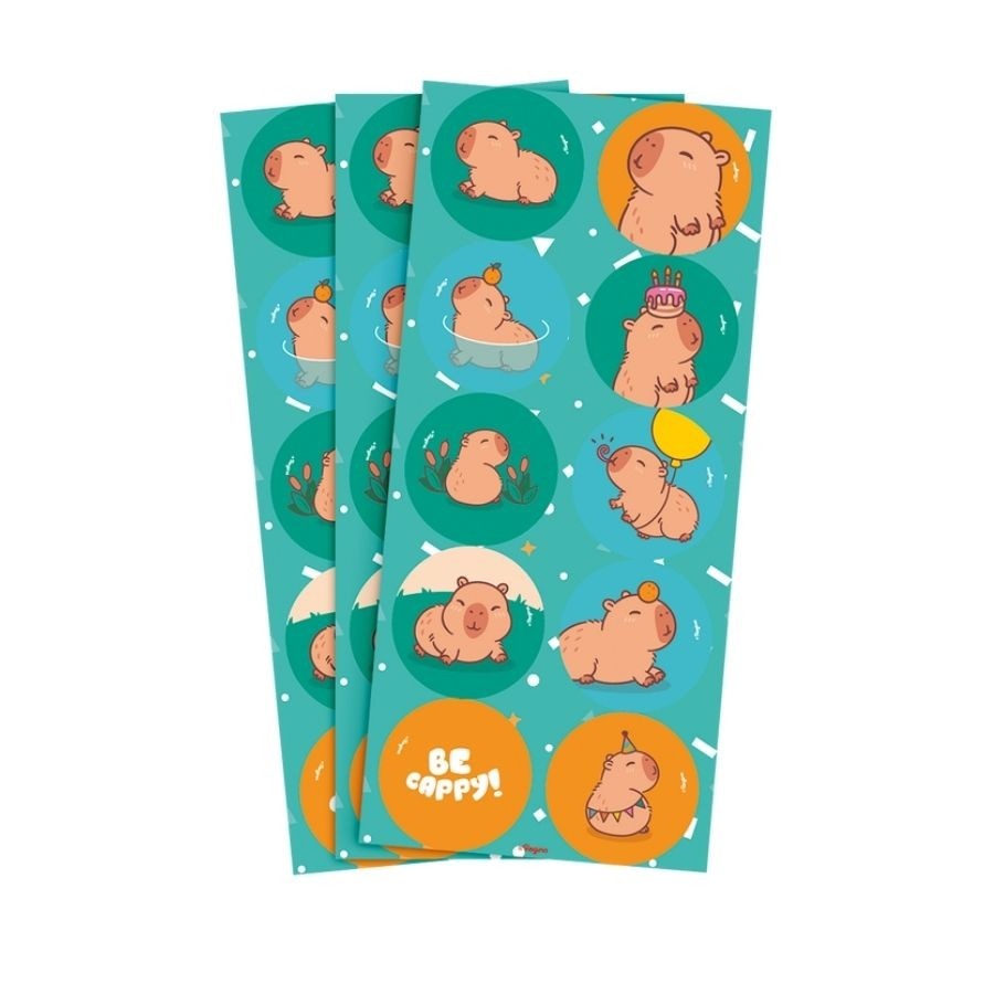 Adesivos Capivara 4cm - 30 Unidades - Regina Rizzo