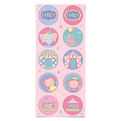 Adesivos Circo Rosa: Decore Sua Festa com 30 Unidades!