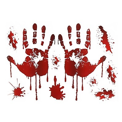 Adesivos de Halloween: Mãos Sangrentas Realistas