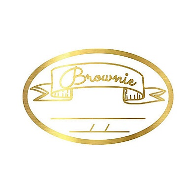 Adesivos de Validade Brownie: Dourado e Sofisticação