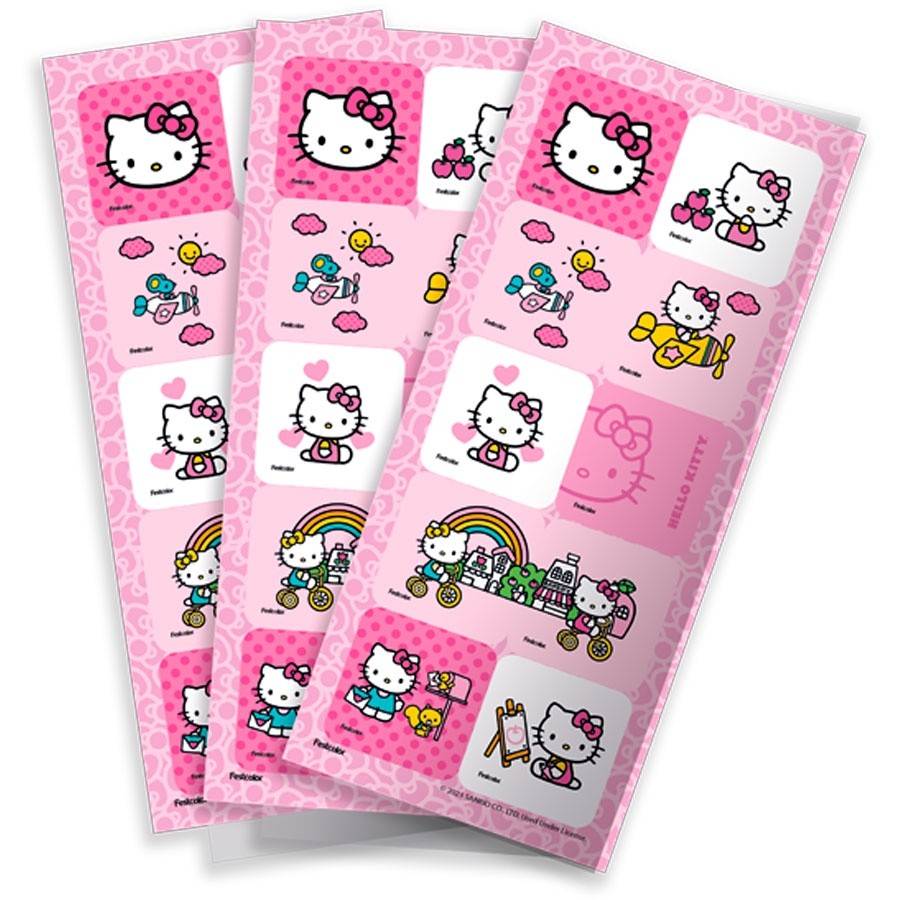 Adesivos Hello Kitty Rosa: 30 Unidades Festcolor