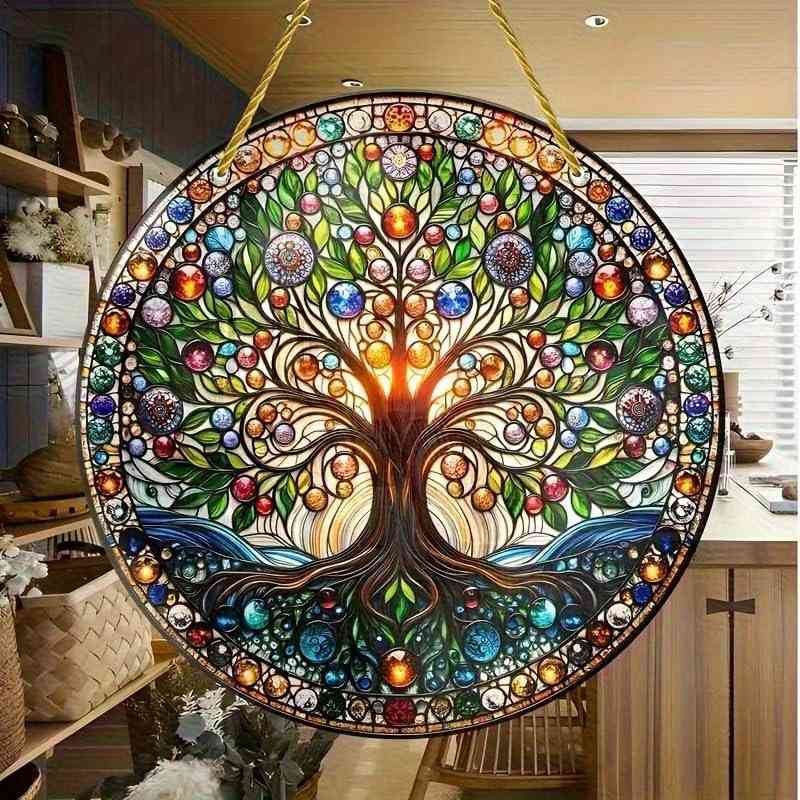 Adesivos de Janela Árvore da Vida Anticolisão - Proteja Pássaros e Decore com Estilo