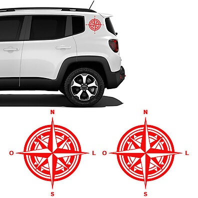 Adesivos Jeep Renegade: Rosa dos Ventos Lateral