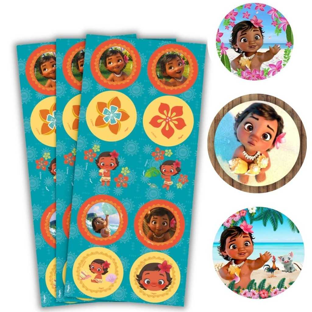 Adesivos Moana Baby: Decore Festas com Regina!
