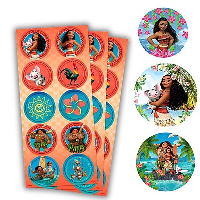 Adesivos Moana Redondos Regina: Decore Sua Festa!
