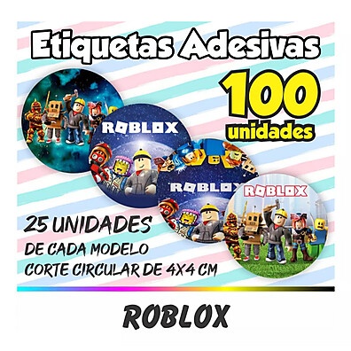 Adesivos Redondos Roblox 5x5cm – 100 Unidades para Decoração