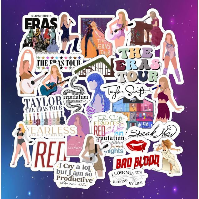 Adesivos Taylor Swift The Eras Tour: 55 Unidades para Celebrar Suas Eras