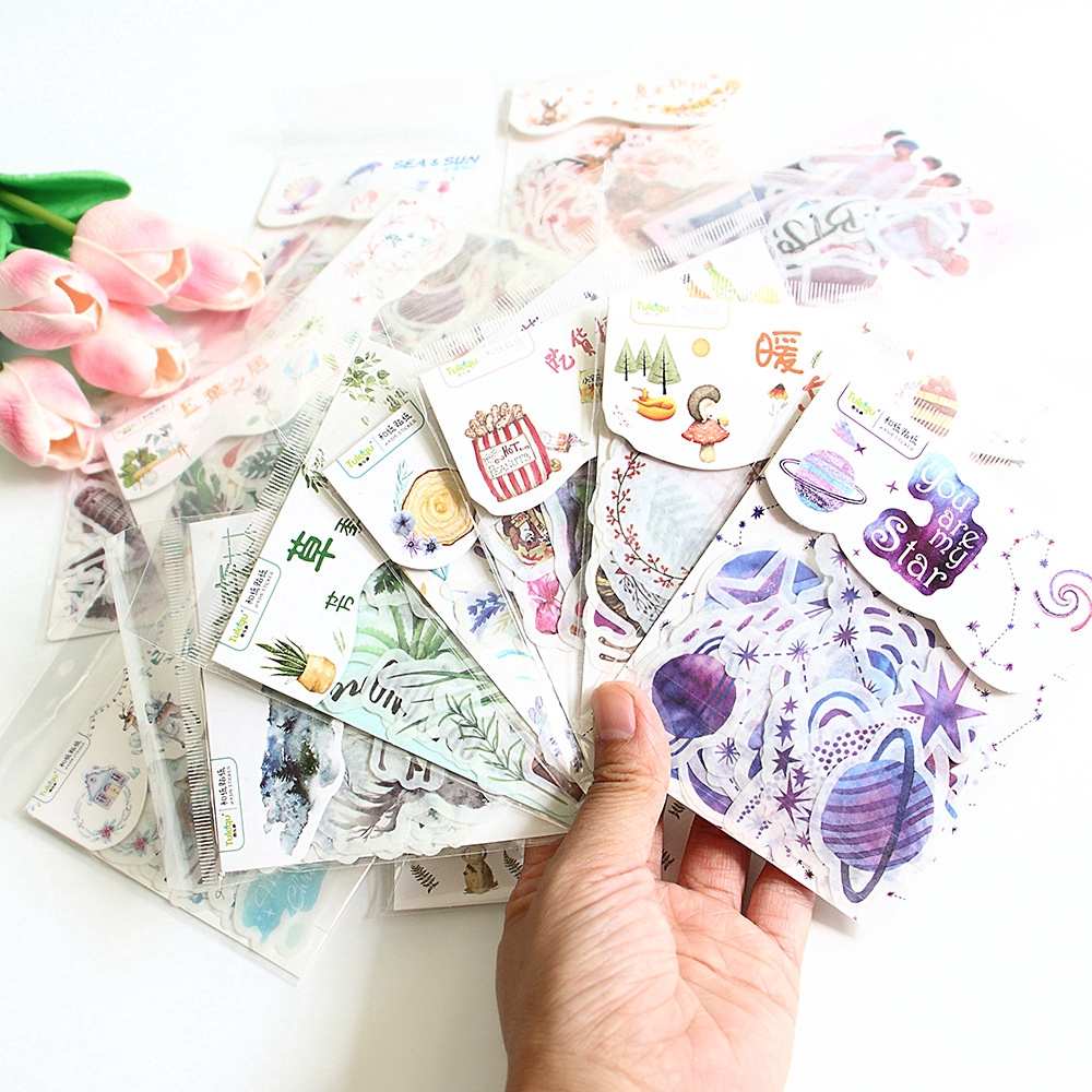 Adesivos Washi: 40 Pçs p/ Diário e Caderno