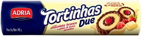 Adria Biscoito Recheio Chocolate Branco E Geleia De Frutas Vermelhas Tortinhas Due Pacote 140G