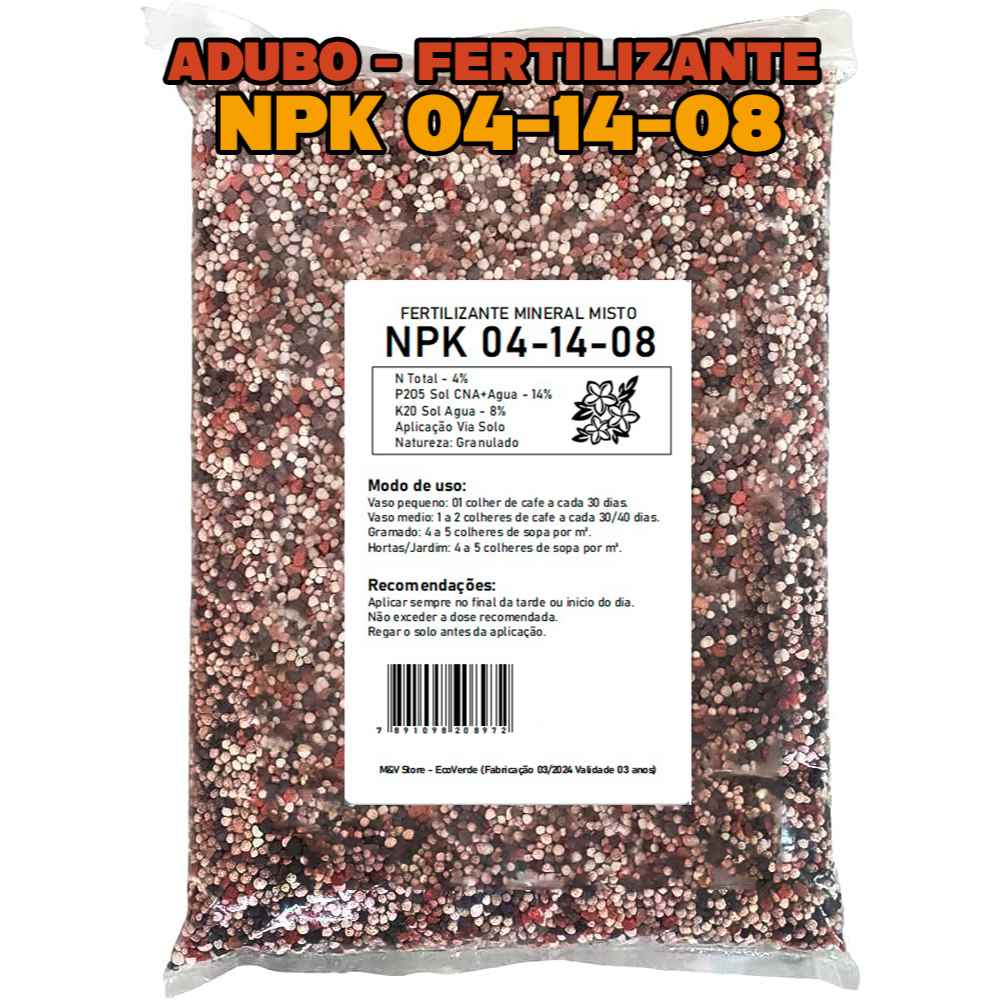 Adubo NPK 04-14-08: Floresçam Mais e Frutifiquem Melhor