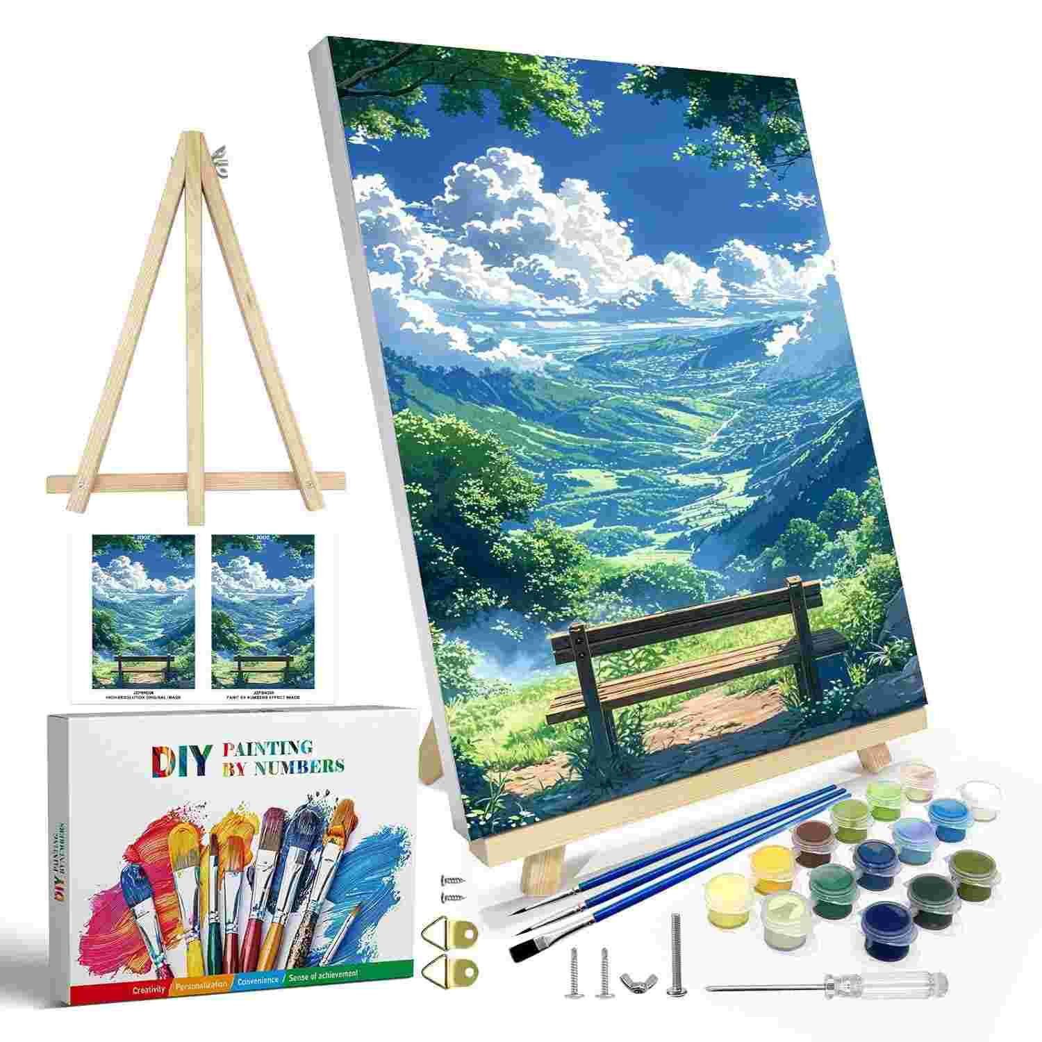JOOZ Kit de Pintura por Números com Moldura - DIY para Adultos e Iniciantes