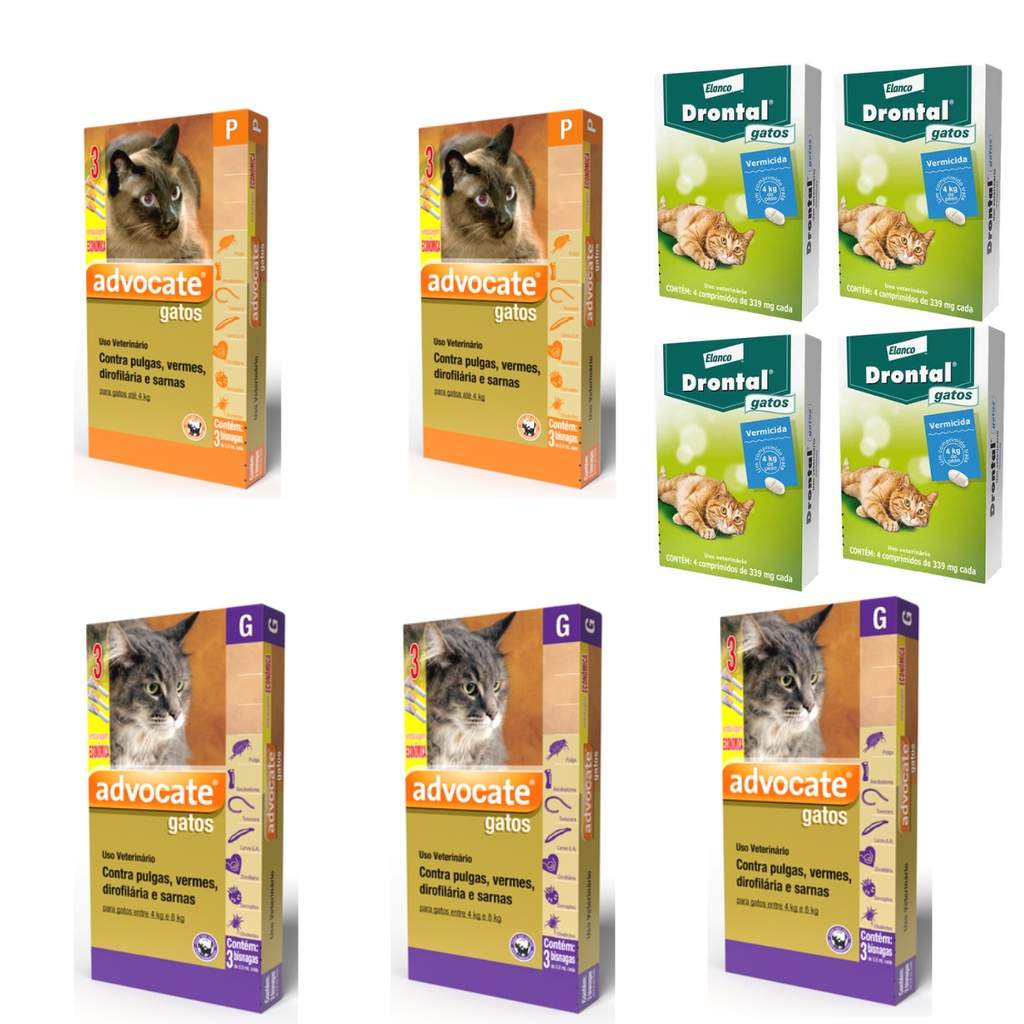 Advocate + Drontal Gato: Combo Antipulgas, Vermífugo