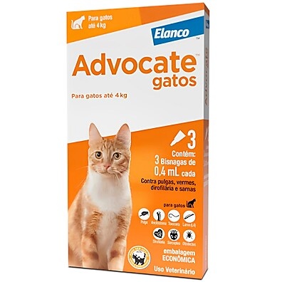 Advocate Gatos: Elimine Pulgas e Vermes!