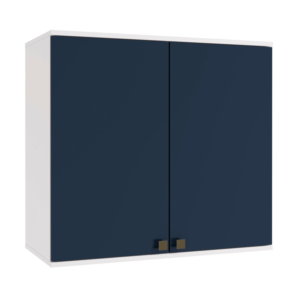 Aéreo Cozinha Celeste 80cm: Branco/Azul Moderno