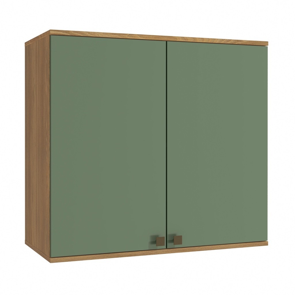 Aéreo Cozinha Celeste 80cm: Nogueira/Verde