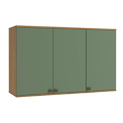 Aéreo de Cozinha Celeste 120cm: Nogueira/Verde