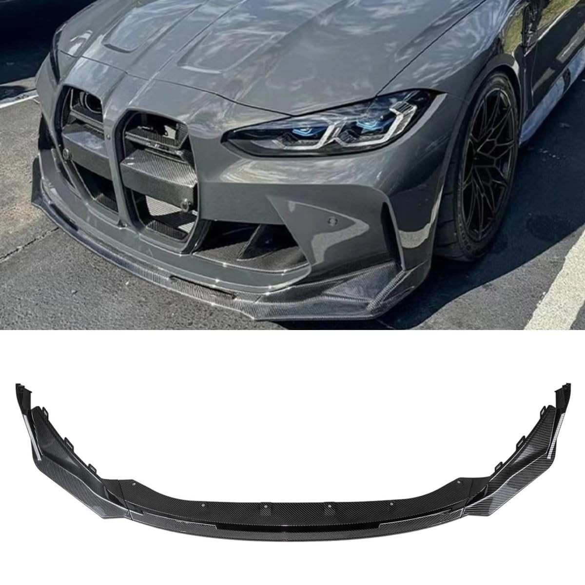 Spoiler Dianteiro Fibra de Carbono para BMW M3/M4 G80/G82 (2020-2023) - Design Aerodinâmico Premium