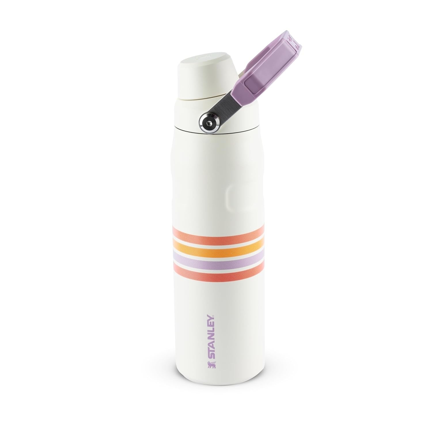 Stanley Garrafa Térmica Aerolight Fast Flow Varsity Cream Lilac Stripes 710 ML - Leve, à Prova de Vazamentos e com Isolamento Avançado