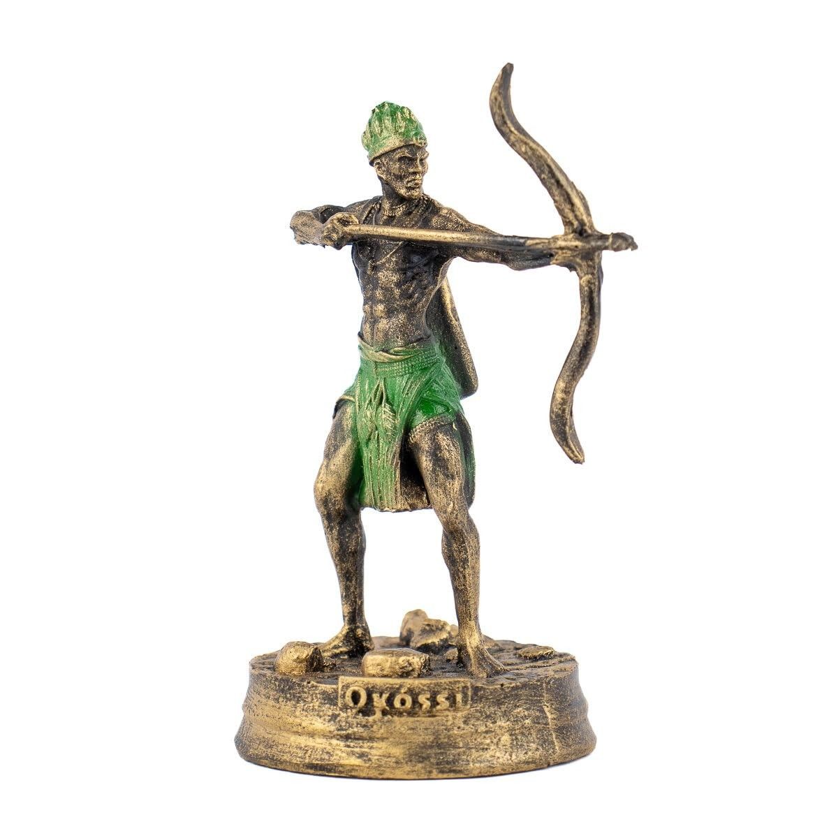 Escultura Oxóssi Caçador das Matas - Resina 12 cm - Vintage - Decoração Afro-Brasileira