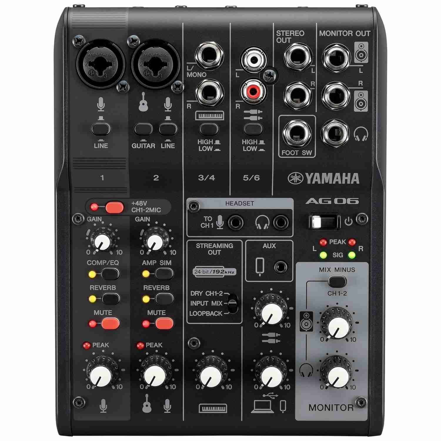 Mesa de Som Yamaha AG06MK2 Preta: Áudio Profissional para Streaming e Criação