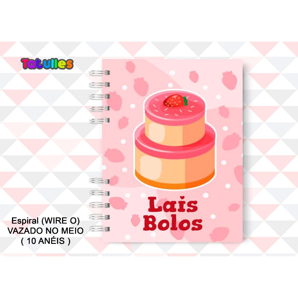 Agenda Confeitaria Personalizada com 120 Páginas