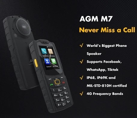 AGM M7: Celular 4G Robusto e Compacto