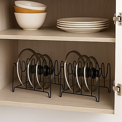 Kit 2 Porta Tampas Preto – Organize sua cozinha agora