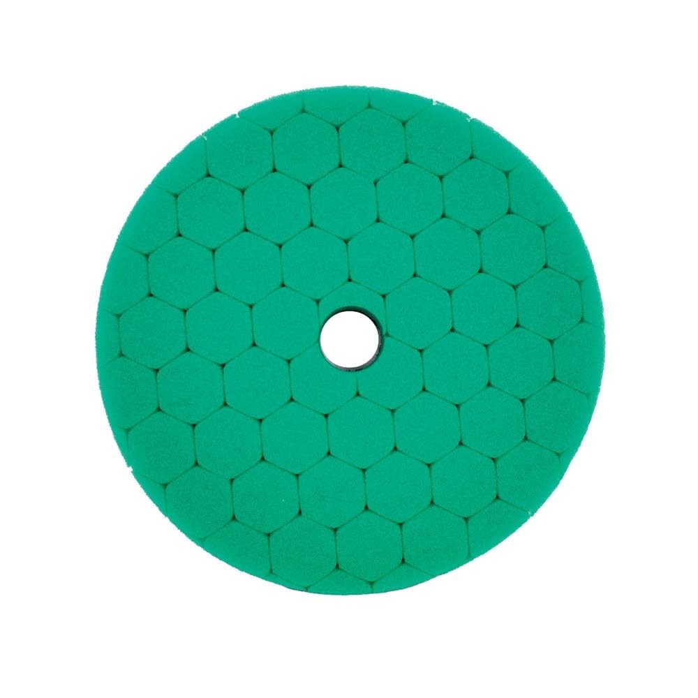 Boina Hexagonal Verde 6" para Polimento Roto Orbital: Corte Agressivo e Detalhes Precisos