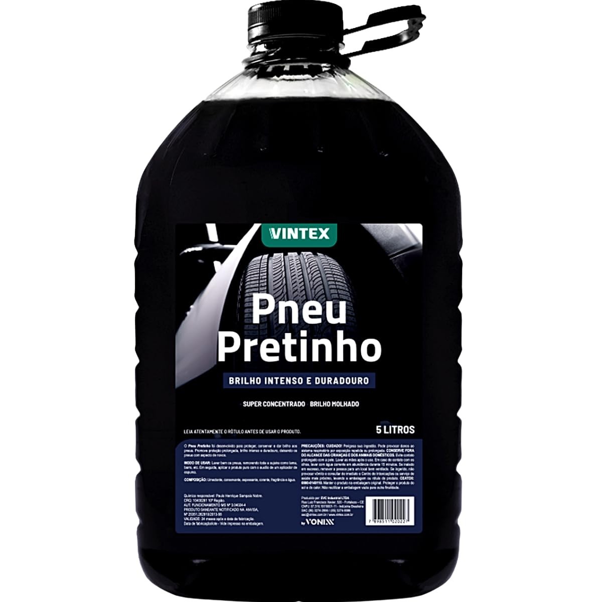 Pneu Pretinho Vintex 5L: Brilho Intenso, Durabilidade e Proteção Contra Água