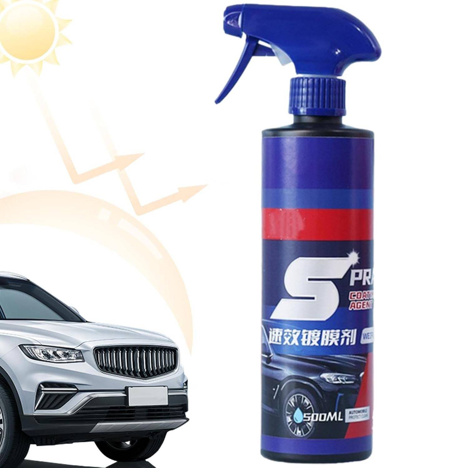 Spray 3 em 1 para Carro - Nano Revitaliza Pintura, Remove Arranhões e Lava Sem Água - 500ml