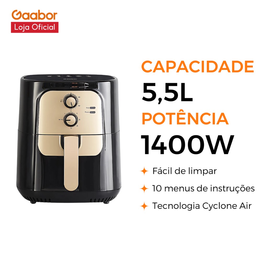 Air Fryer Gaabor 5.5L: Saúde e Sabor!