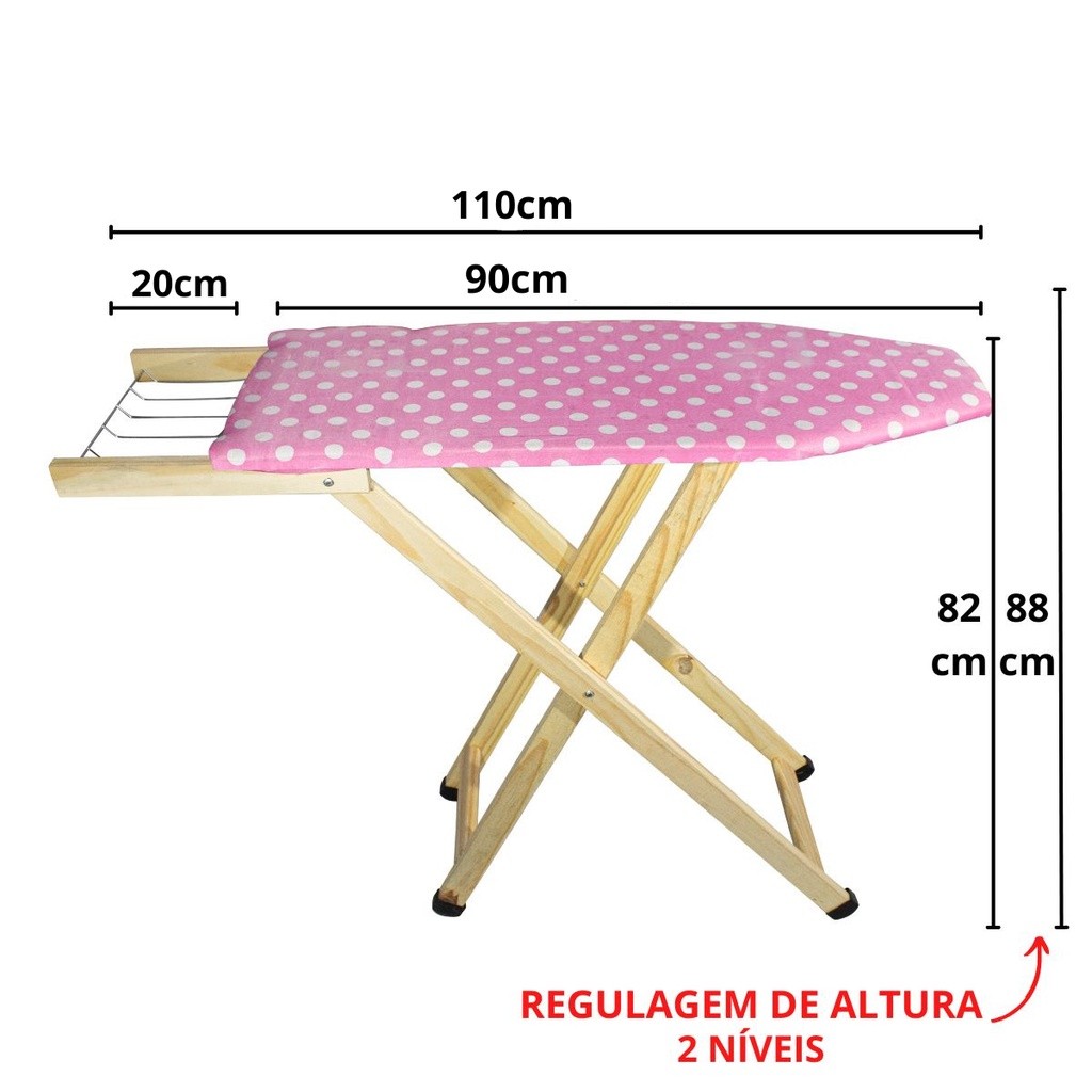 Tábua de Passar Roupas com 2 Alturas Ajustáveis