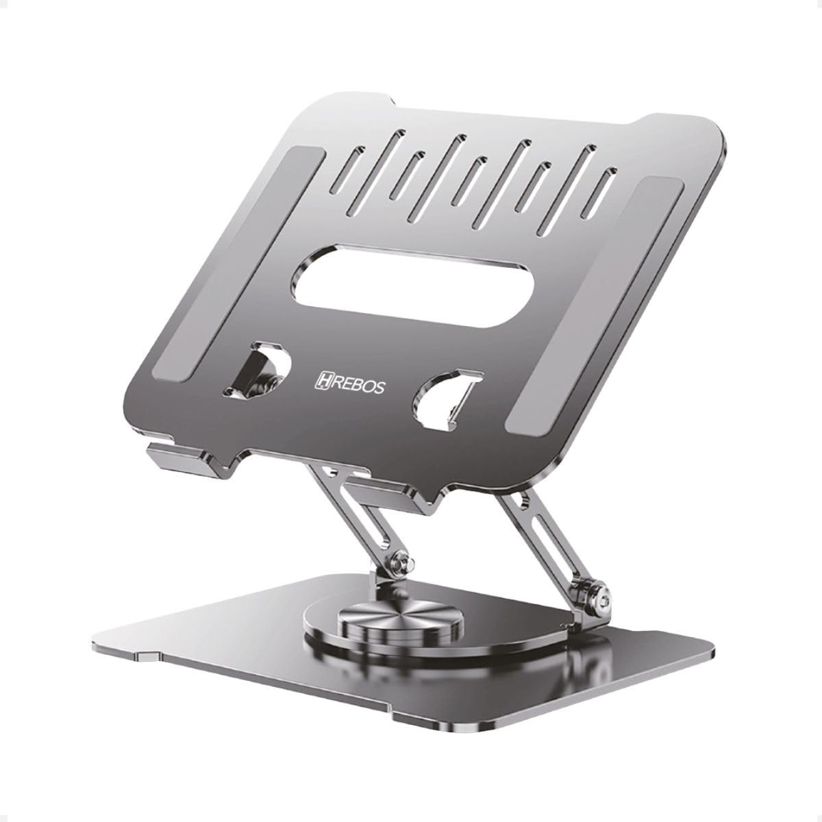Suporte para Notebook em Alumínio 360° com Inclinação Ajustável e Design Premium