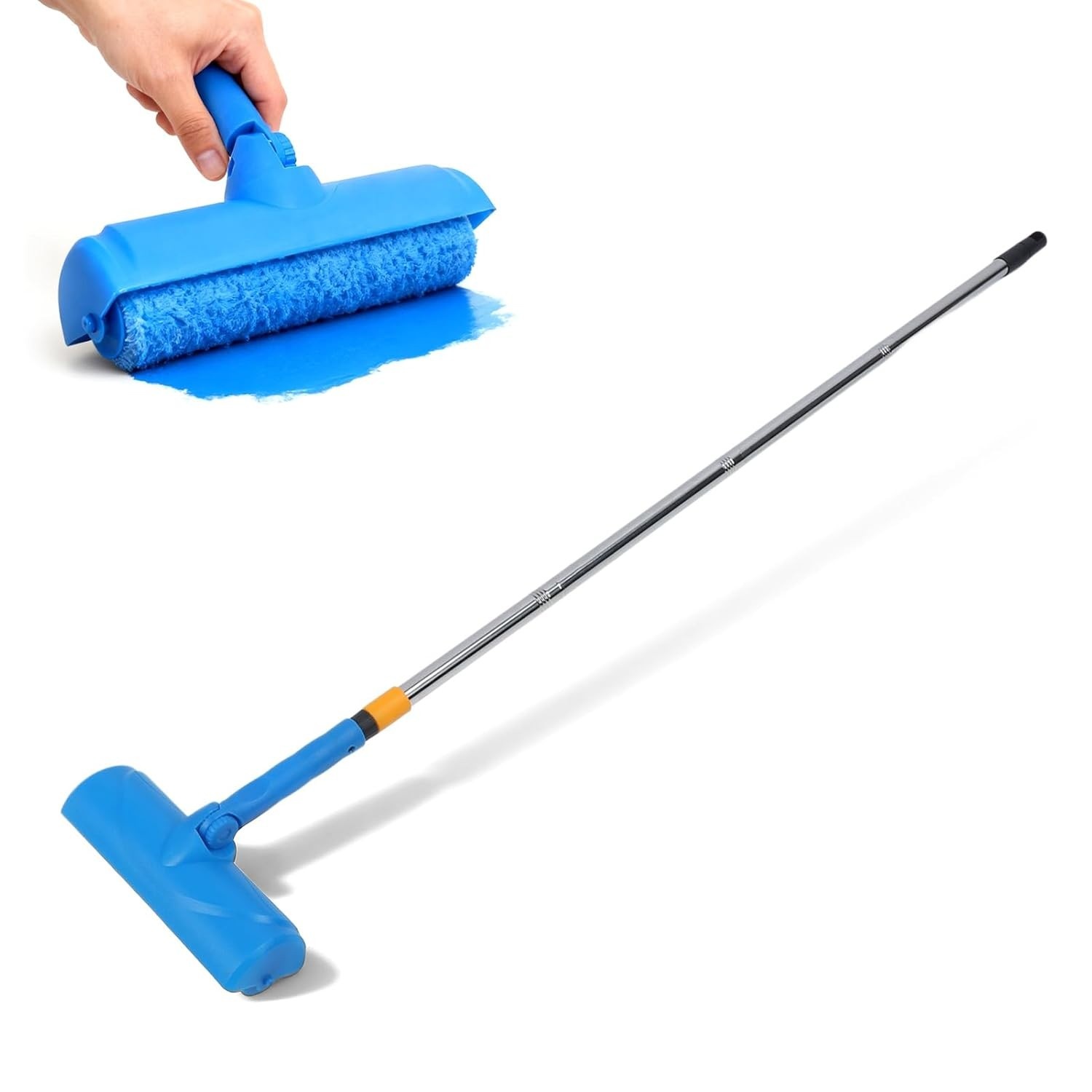 Rolo de Pintura de Teto 25 cm com Protetor Ajustável - Antissalpicos Reutilizável para Interiores e Exteriores