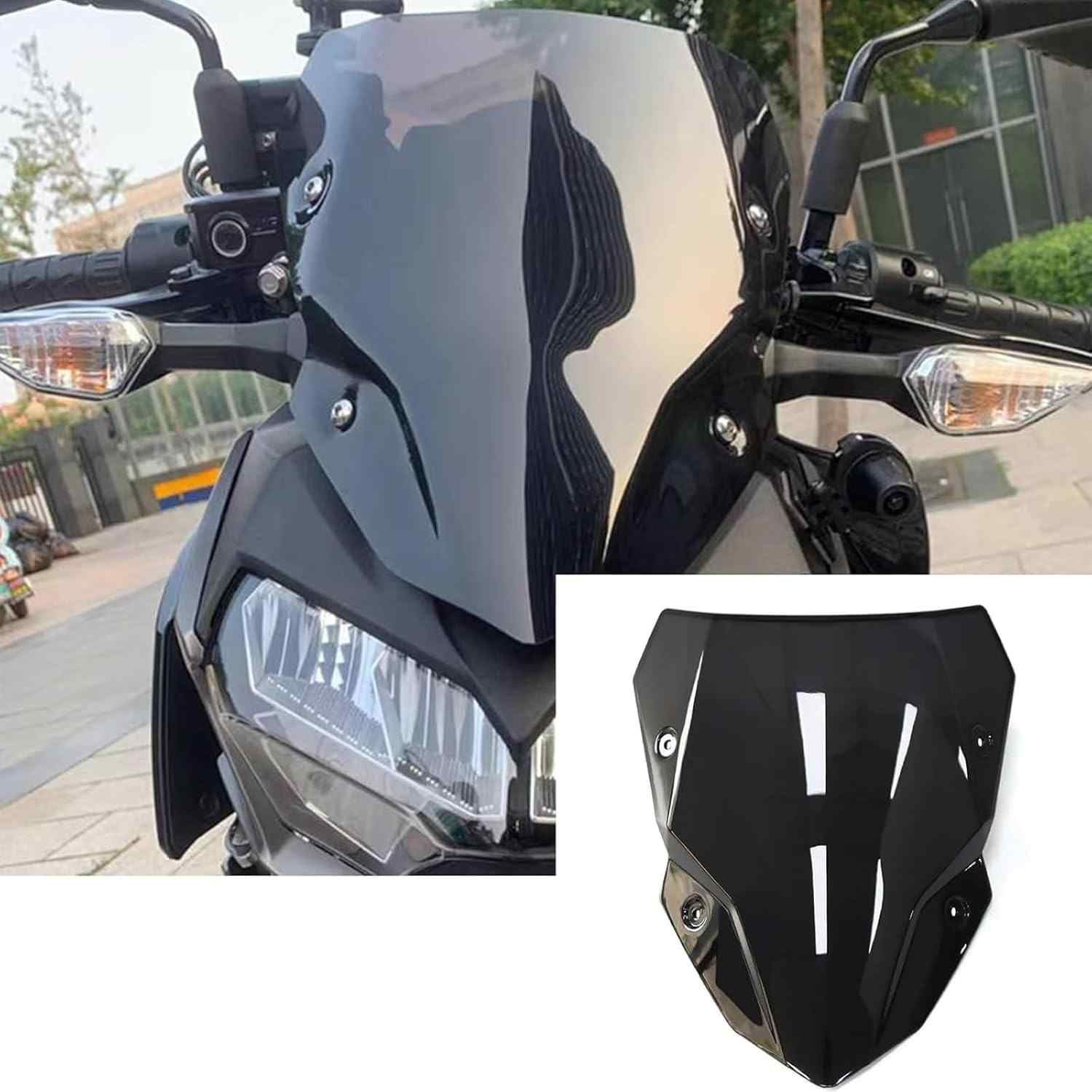 Para-brisa Modificado e Alargado Z500 / Z500 SE 2024+ Preto - Proteção e Estilo Inigualáveis